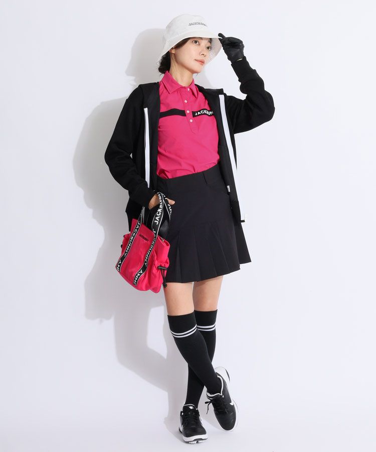 新品 ジャックバニー 長袖ポロシャツ 袖ライン ブラック サイズ2 ジャックバニー JB フロントライン長袖ポロシャツ レディース