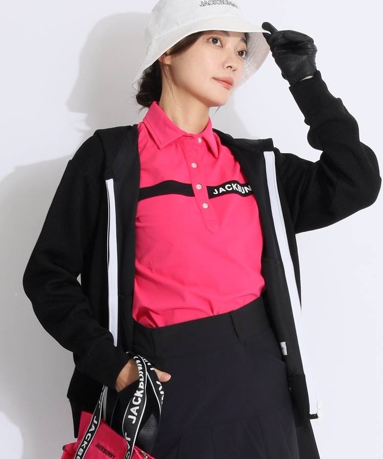 ジャックバニー JB フロントライン長袖ポロシャツ レディースゴルフ