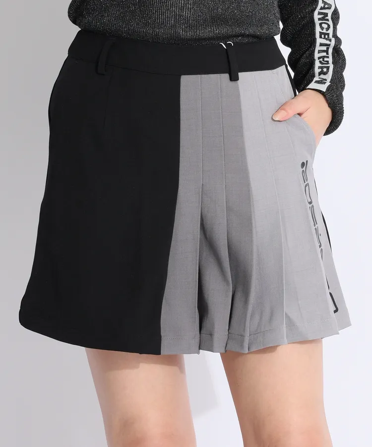 ロサーセン RO 【ストレッチ】配色アシメプリーツスカート レディース