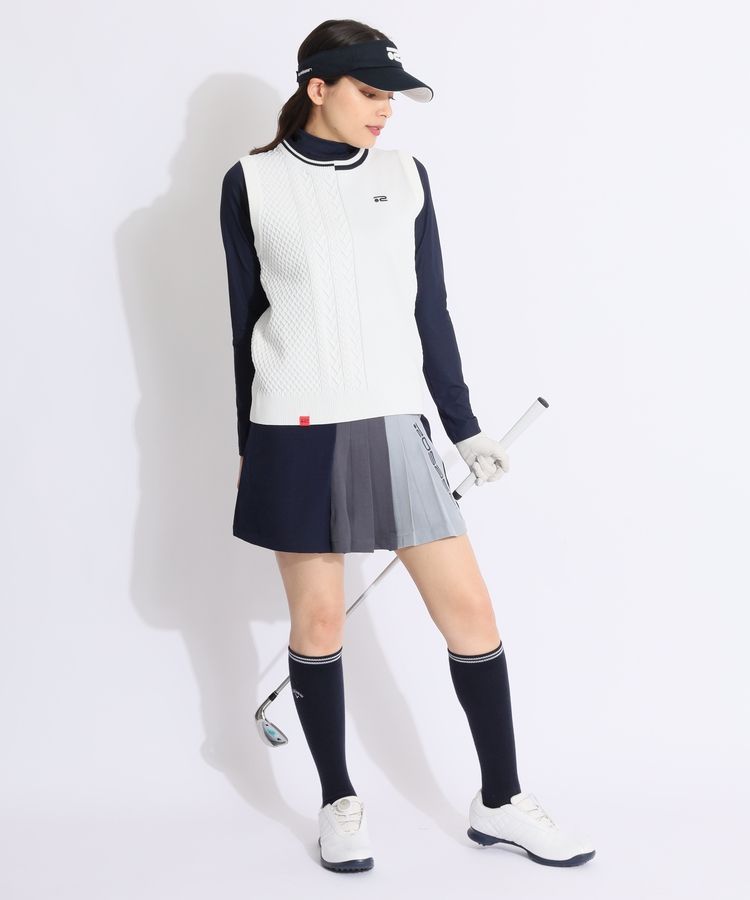 ロサーセン RO 【ストレッチ】配色アシメプリーツスカート レディース