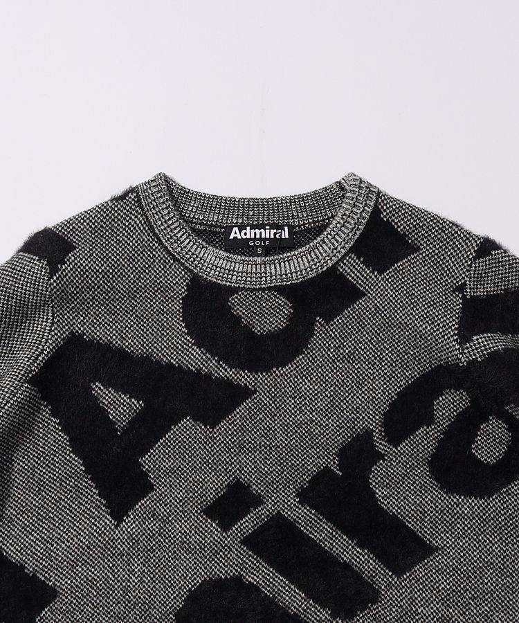 アドミラルゴルフ AM バイアスロゴジャガードクルーネックニット