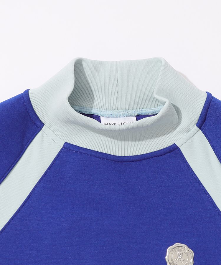 マーク＆ロナ ML 配色ラインリブスタンドネックダンボールワンピース