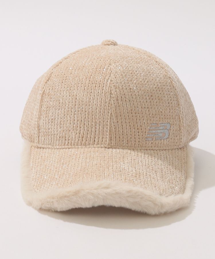 美品❗️ニューバランスゴルフ　ツバ付きニットキャップ　ブラック　ロゴ ニューバランス(new balance) ゴルフ ニット帽 2WAYツバ付きニット