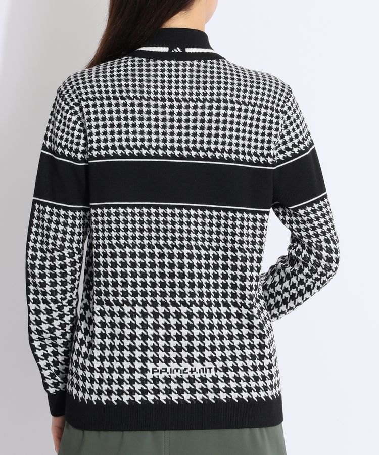 アディダスゴルフ AG 千鳥格子センターラインスタンドネックニット