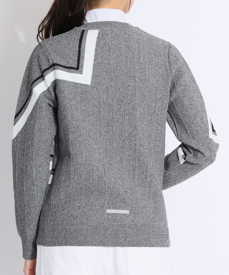 パーリーゲイツ PG ピンストライプジャガードクルーネックニット