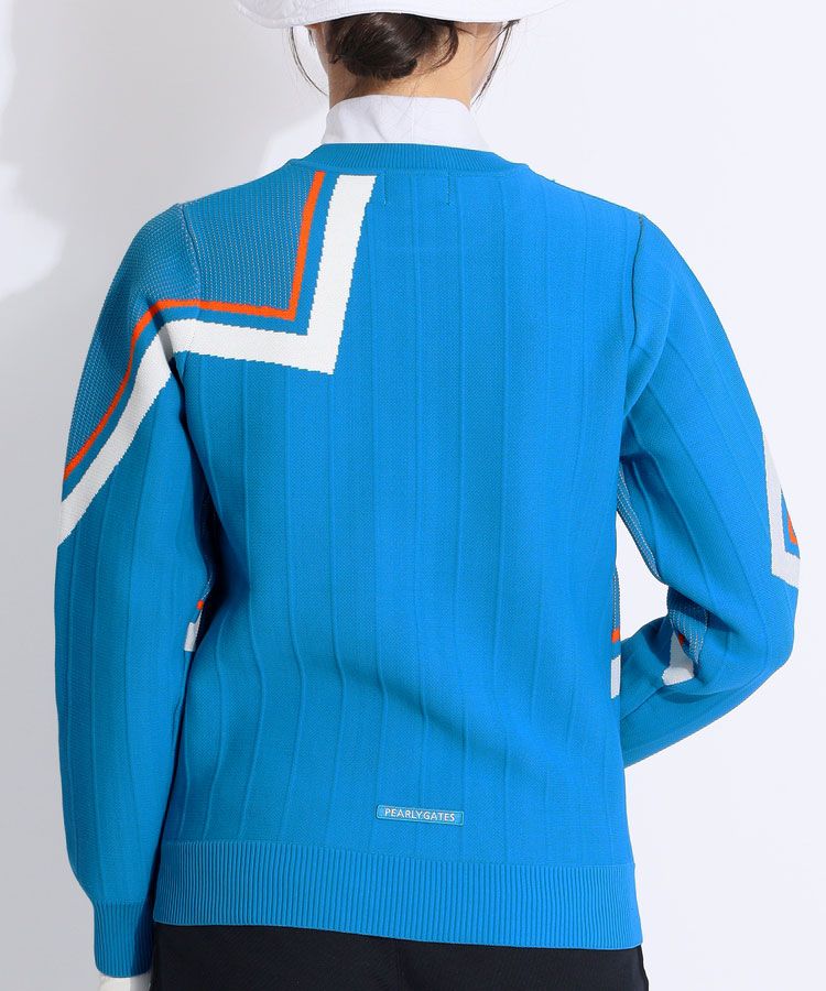 パーリーゲイツ ピンストライプジャガードクルーネックニット¥28.900 パーリーゲイツ PG ピンストライプジャガードクルーネックニット