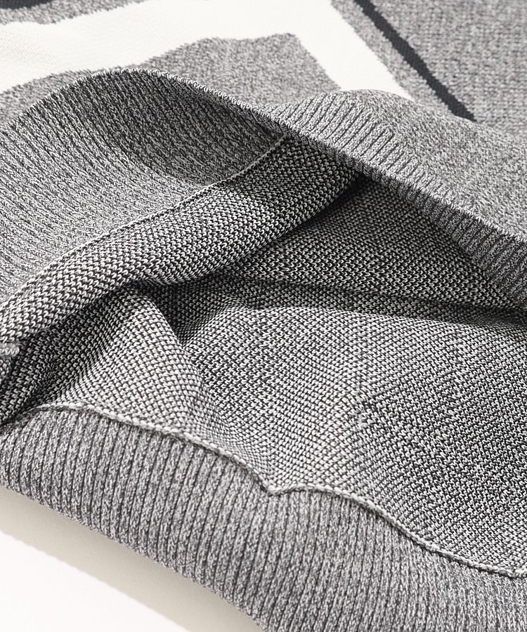 パーリーゲイツ PG ピンストライプジャガードクルーネックニット