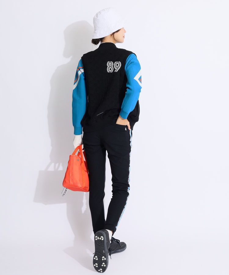 パーリーゲイツ PG ピンストライプジャガードクルーネックニット