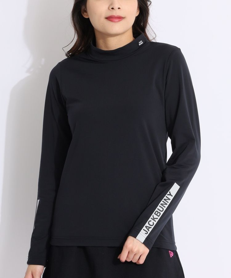 ジャックバニー JB スリーブロゴ裏起毛モックネック長袖カットソー