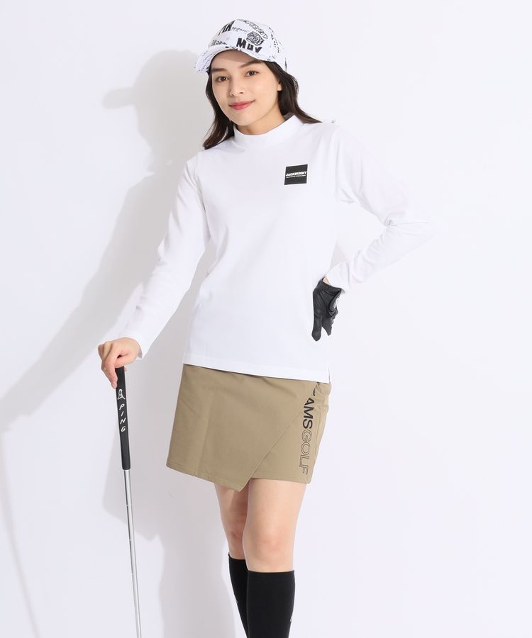 モックネック長袖シャツ レディース ゴルフ ホワイト 0サイズS ジャックバニー ジャックバニー(Jack Bunny) モックネック | レディースゴルフ