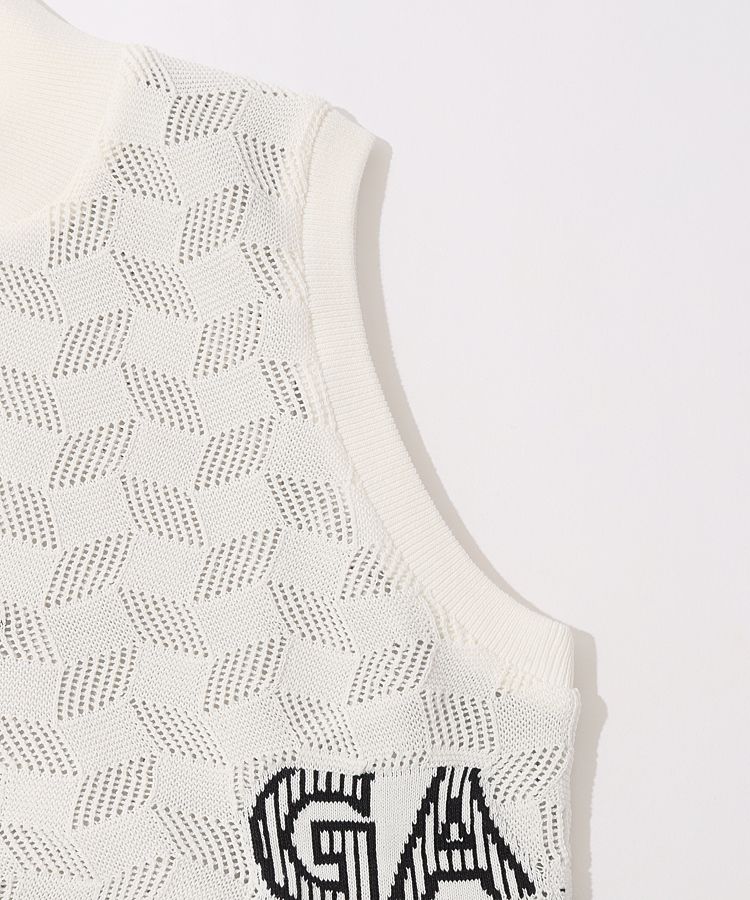 パーリーゲイツ PG 【リバーシブル】変形チェックスタンドネックベスト