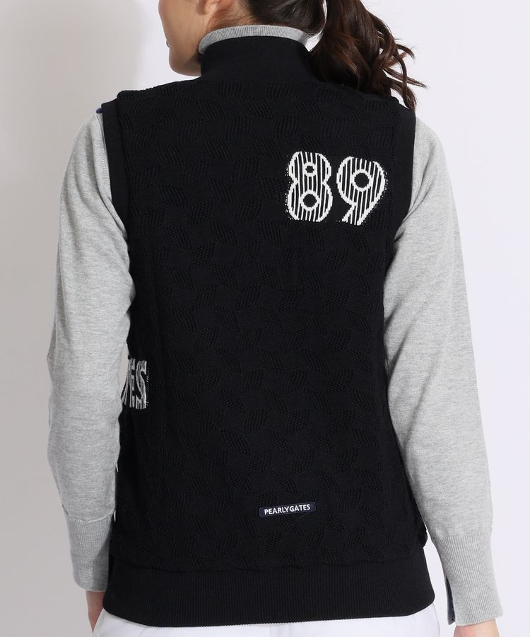 PEARLY GATES レディースベスト ネイビー　リバーシブル PEARLY GATES パーリーゲイツ リバーシブルベスト ネイビー×白 裏