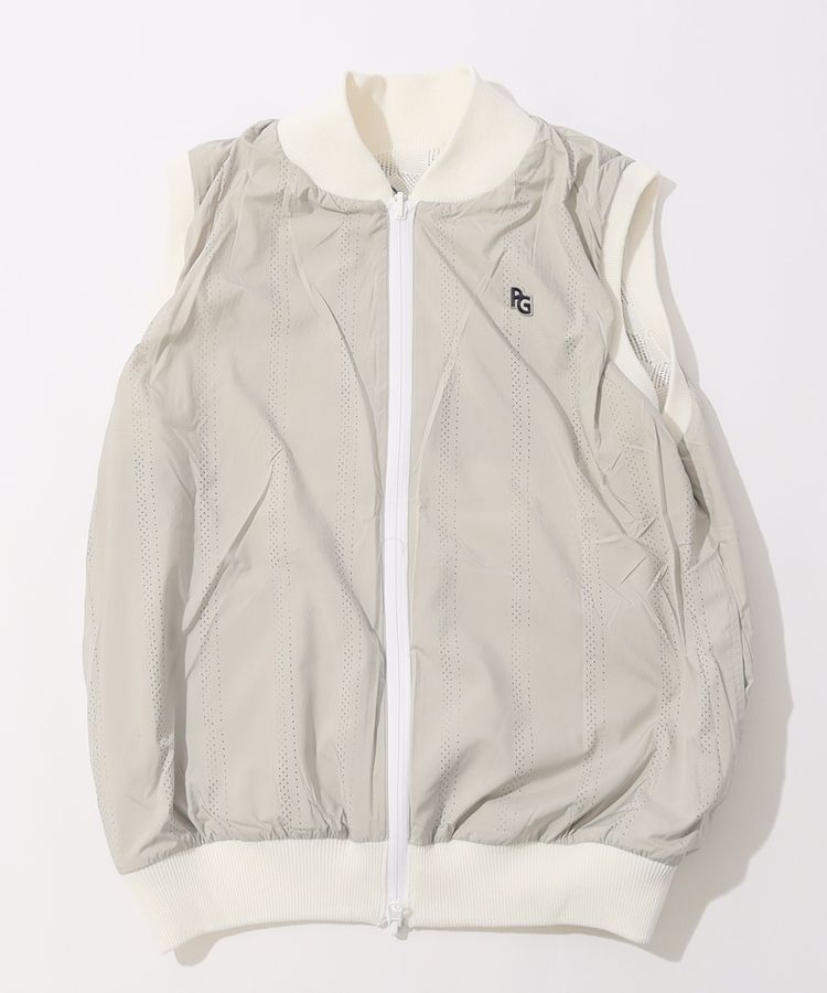 パーリーゲイツ PG 【リバーシブル】変形チェックスタンドネックベスト