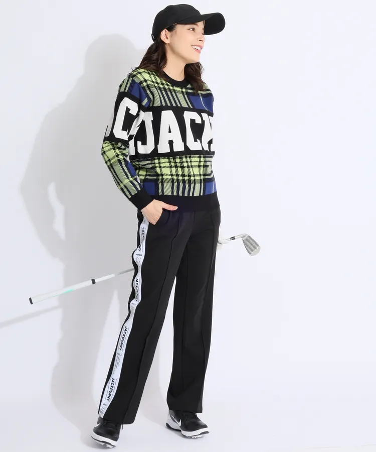 行列のできるレビュー商品、集めました。高評価アイテム ジャックバニー グレンチェック柄ビッグロゴクルーネック JB レディースウェア