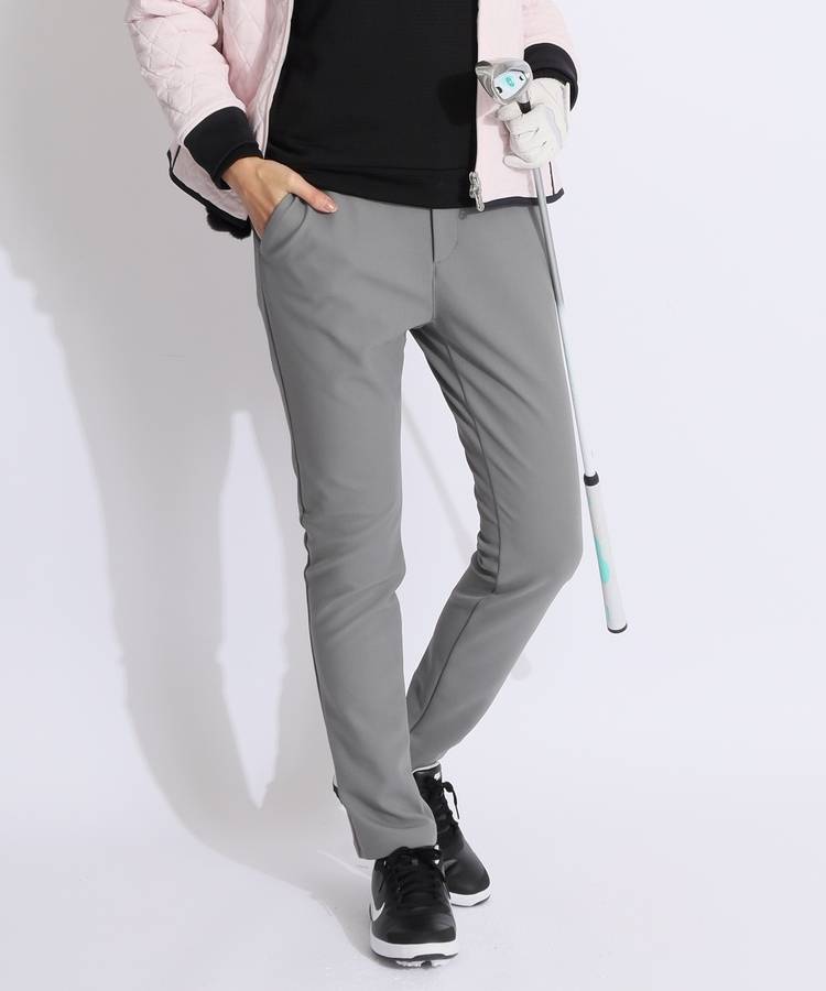 NB バックプリント裏起毛スリムロングパンツ