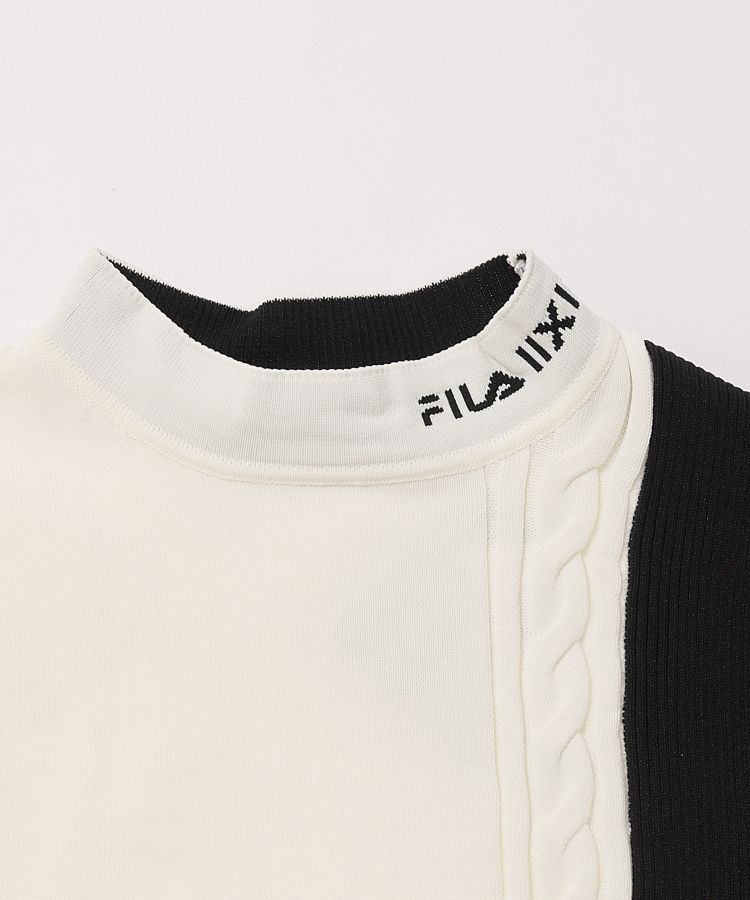 フィラゴルフ FG 【リサイクル】ケーブル切替モックネック半袖ニット