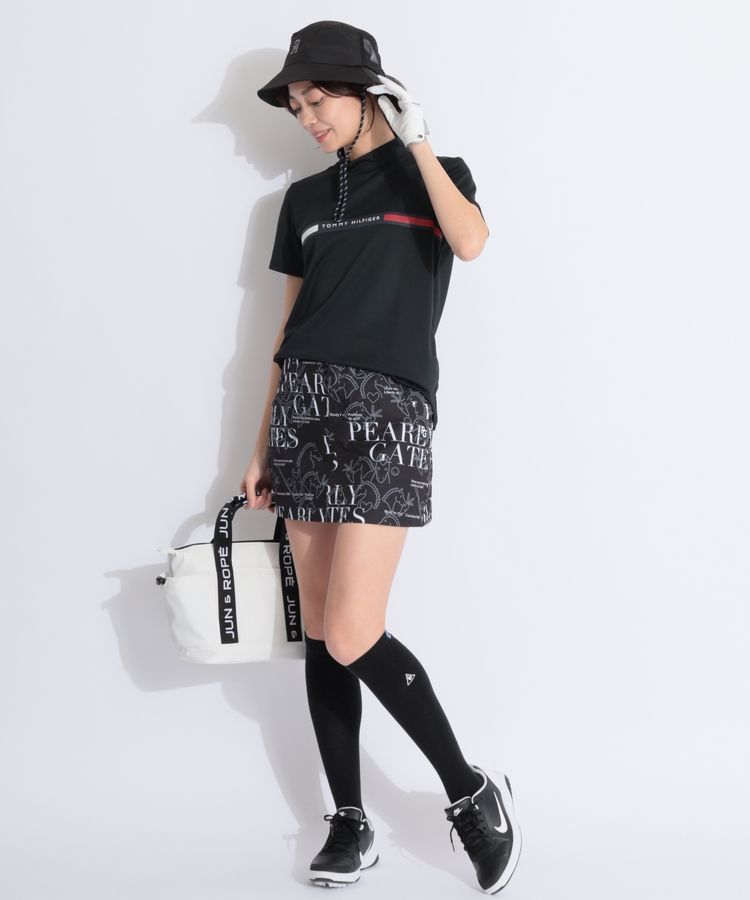 パーリーゲイツ PG 【抗菌消臭】裾プリーツ線画馬柄スカート