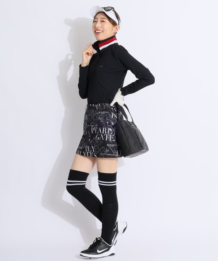 パーリーゲイツ PG 【抗菌消臭】裾プリーツ線画馬柄スカート