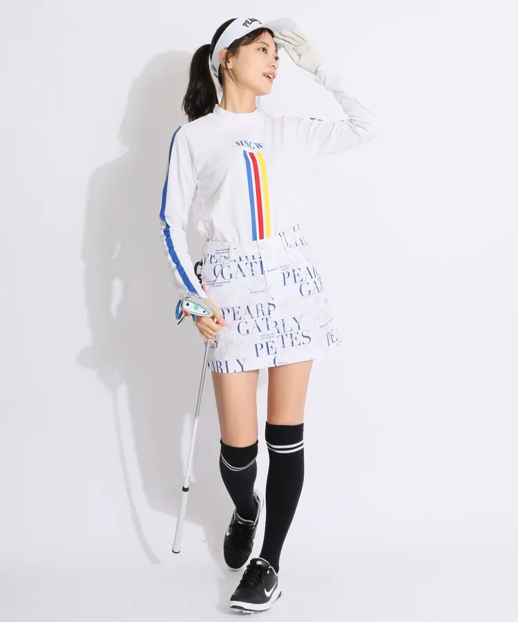 パーリーゲイツ PG 【抗菌消臭】裾プリーツ線画馬柄スカート