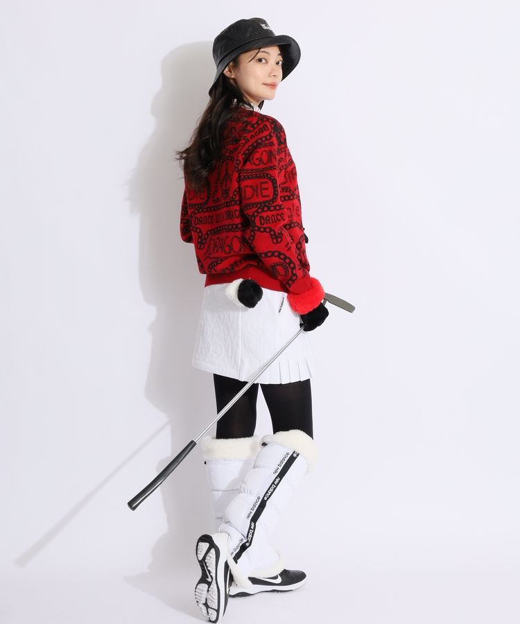 ニューバランスゴルフ 防風保温】ドット風ロゴ中綿混プリーツスカート