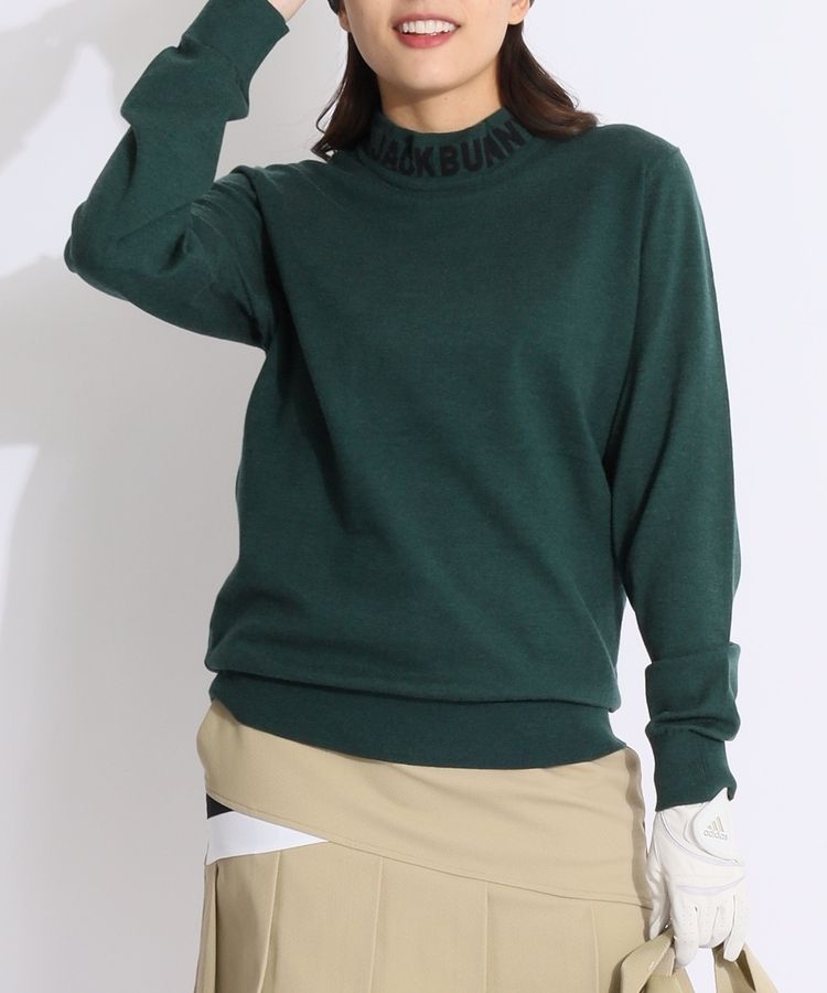 【新品】ジャックバニー／ハイネック／モックネック ジャックバニー JB ネックジャガードロゴモックネックニット