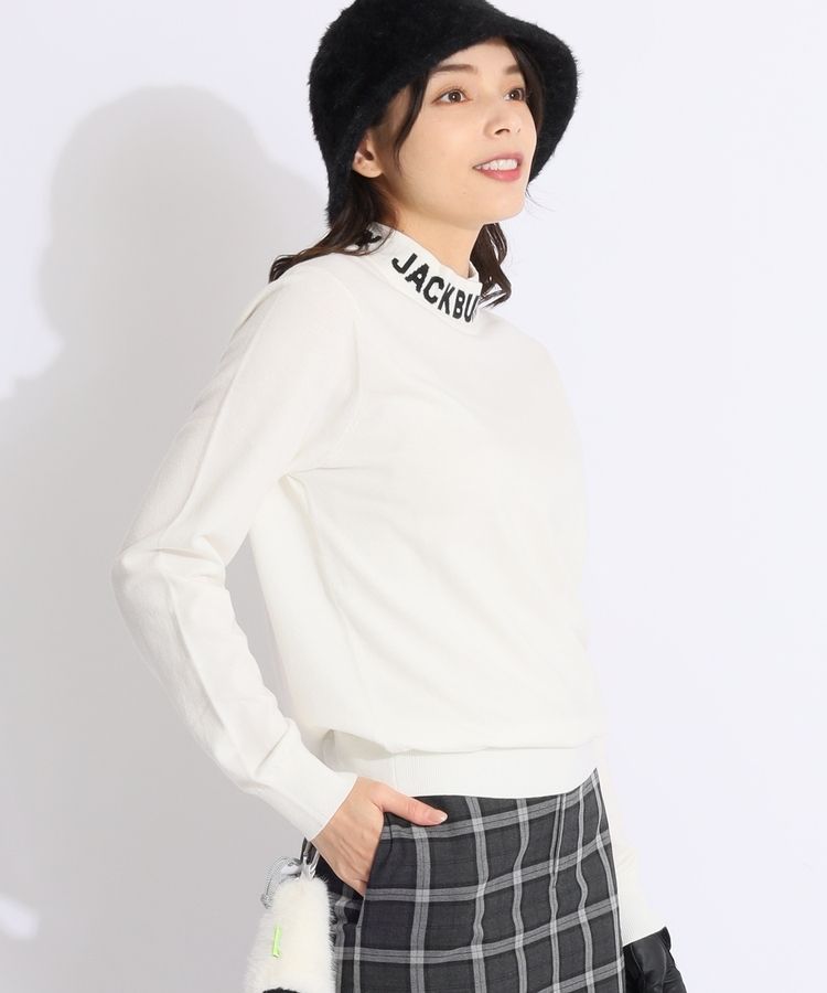 【新品】ジャックバニー／ハイネック／モックネック ジャックバニー JB ネックジャガードロゴモックネックニット