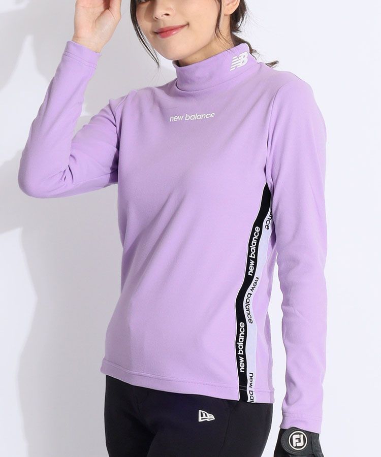 new balance 　モックネック長袖 ニューバランスゴルフ NB サイドロゴライン起毛モックネック長袖