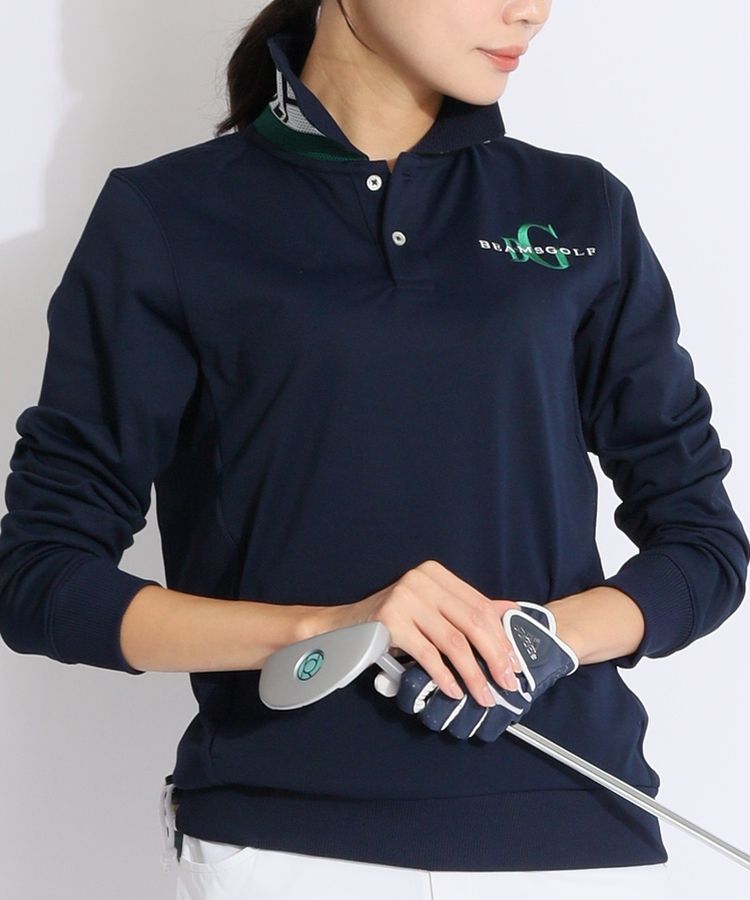 ビームスゴルフ BE 【ストレッチUV】サイドリブ長袖ポロシャツ