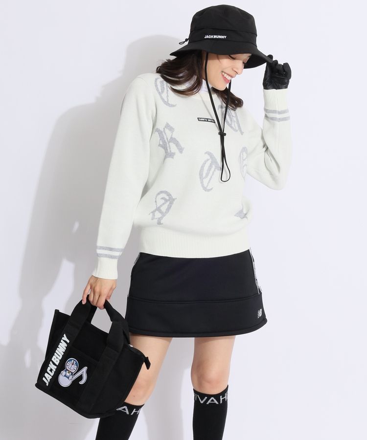 ニットトップス プルオーバー ゴシック調 ロゴジャガード レディース クアルトユナイテッド ゴルフウェア 24FW Cuarto UNITED ニット プルオーバー トップス ゴシック調 ロゴ