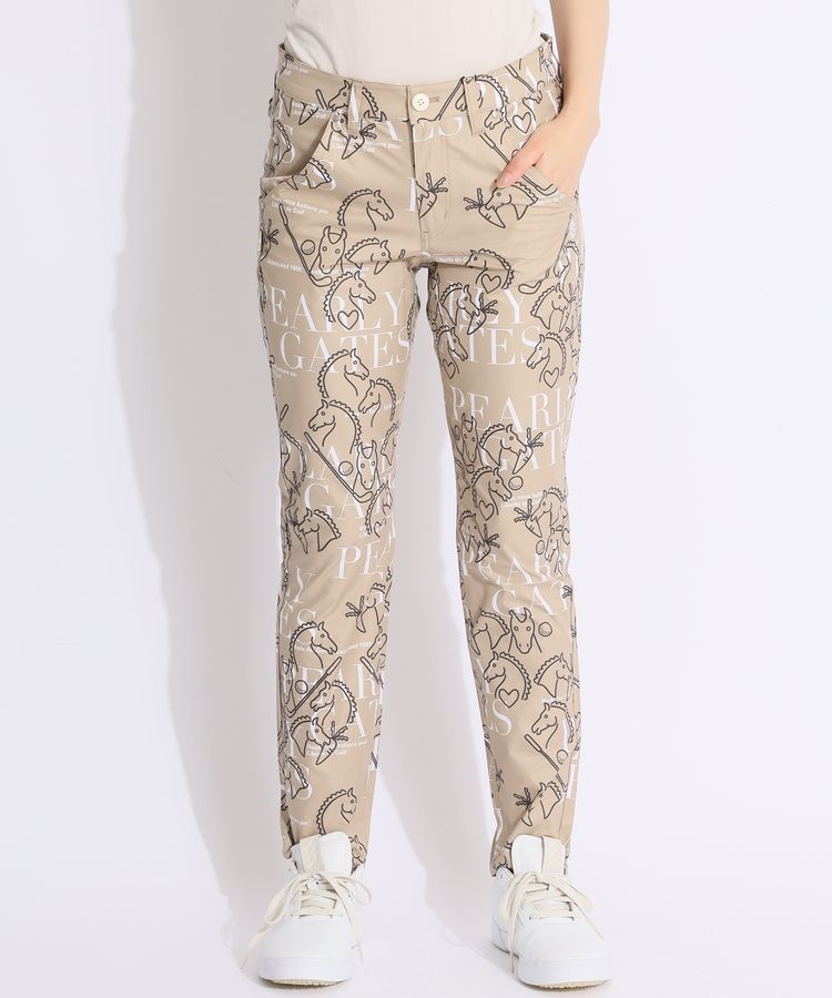 パーリーゲイツ PG 【抗菌消臭】線画馬柄ロングパンツ