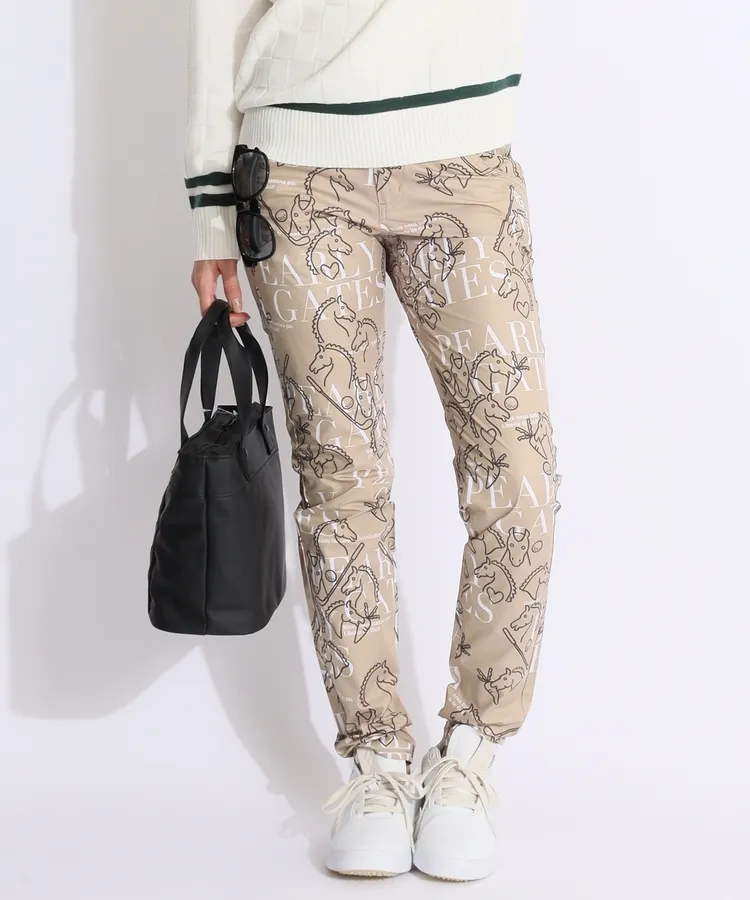 パーリーゲイツ PG 【抗菌消臭】線画馬柄ロングパンツ