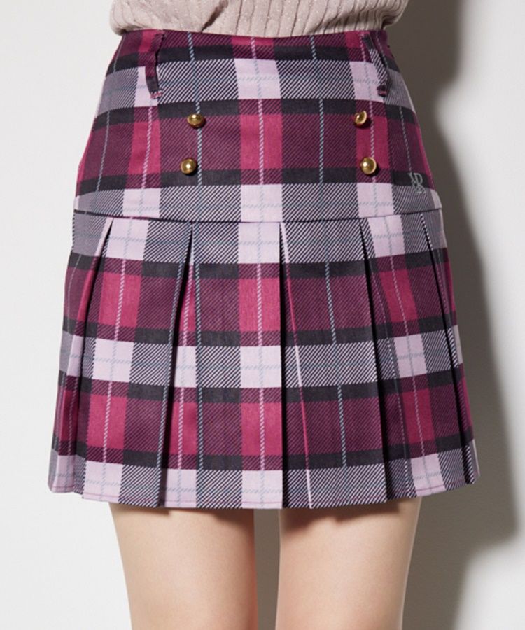 リエンダゴルフ RI 選べるデザイン一体型ペチパンツ付ボックスプリーツ