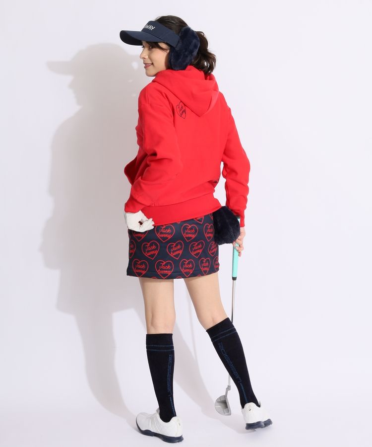ジャックバニー JB 裏起毛ハートロゴ刺繍ジップアップパーカー