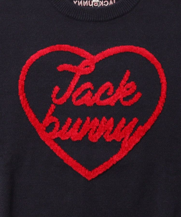 ジャックバニー JB 【ストレッチ】モールロゴインターシャ編みクルー