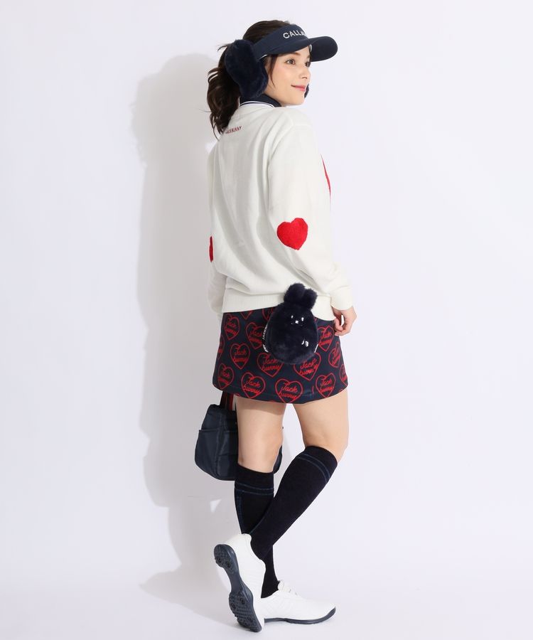 ジャックバニー JB 【ストレッチ】モールロゴインターシャ編みクルー