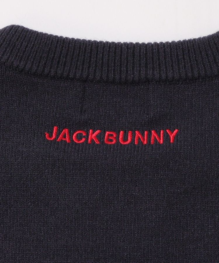 ジャックバニー JB 【ストレッチ】モールロゴインターシャ編みクルー