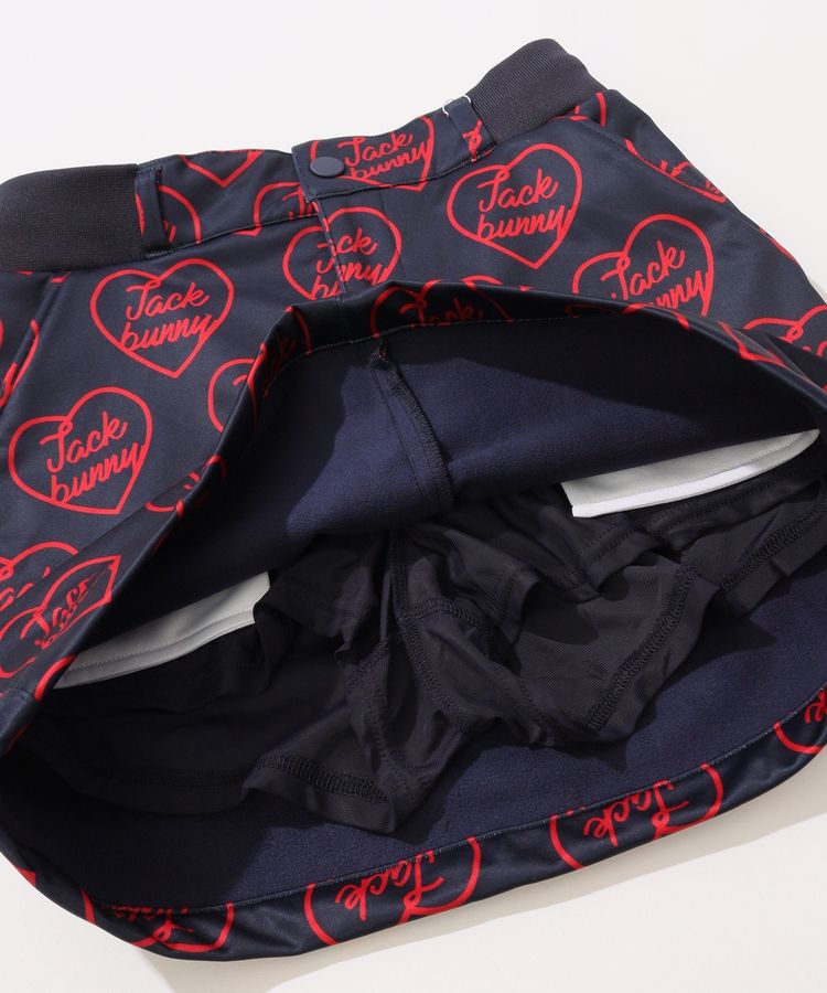 ジャックバニー JB 【防風】裏起毛ハートロゴ一体型ペチパンツ付き