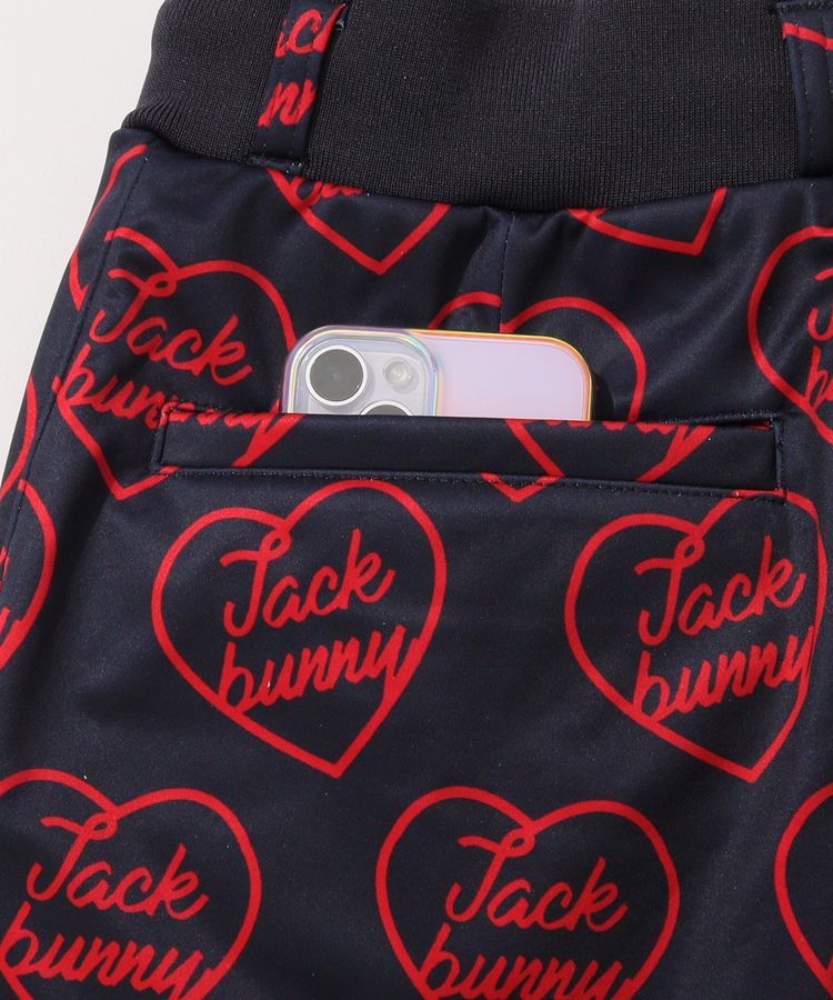 ジャックバニー 【防風】裏起毛ハートロゴ一体型ペチパンツ付きスカート ジャックバニー JB 【防風】裏起毛ハートロゴ一体型ペチパンツ付き