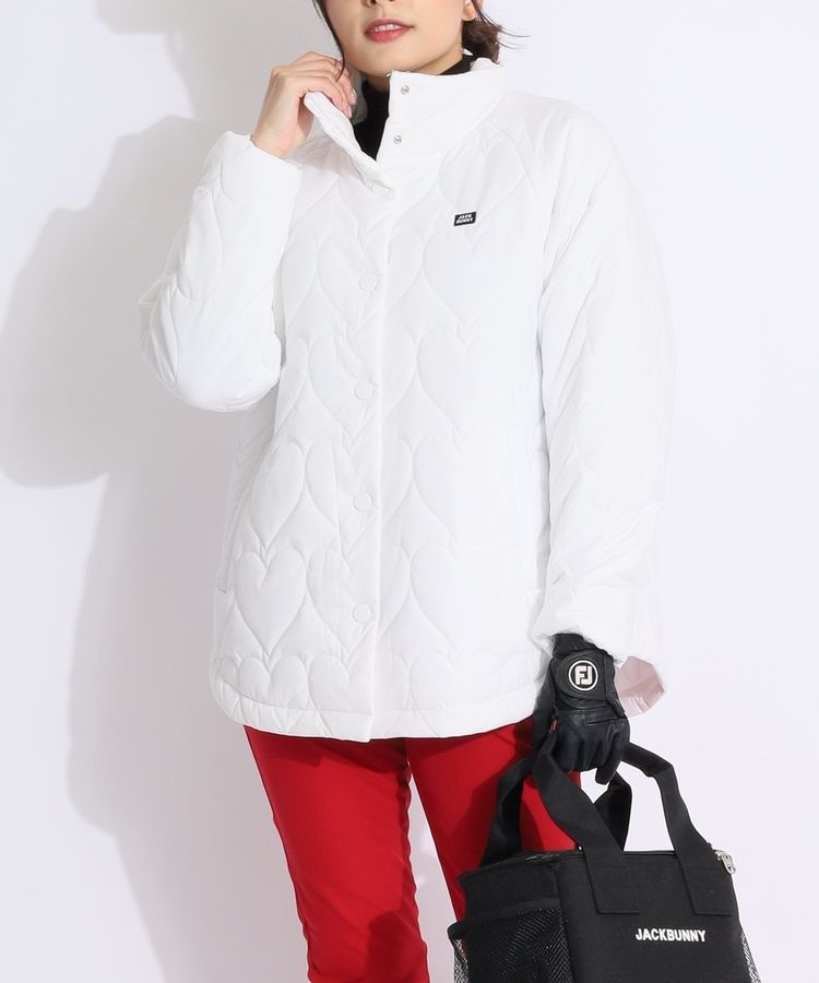 【新品】ジャックバニー レディースゴルフウェア ブルゾン２ ジャックバニー JB 【撥水保温】タフタ中綿ハートキルト