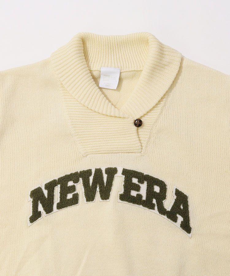 NEW ERA レディースM オフホワイト ショールカラー ニット セーター