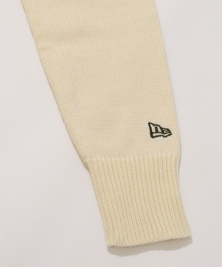 ニューエラ NE ショールカラーパイルロゴニットプルオーバー(オフ