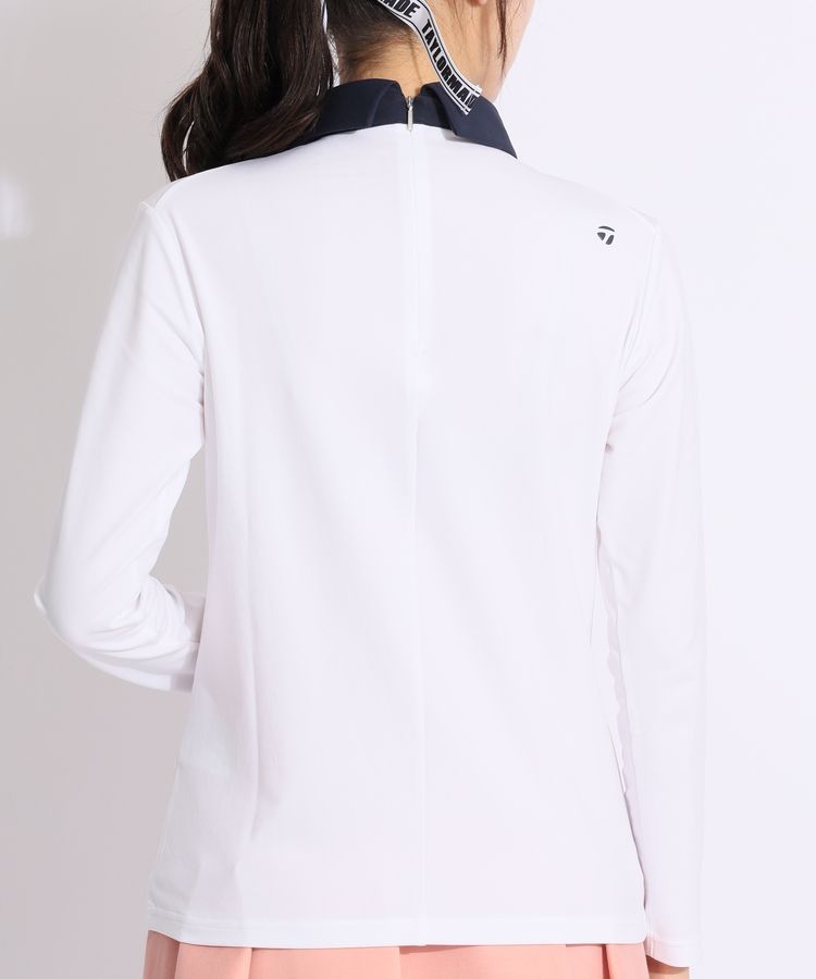 【TaylorMade】L 新品✨ロゴ長袖ハイネックトップス 長袖　ホワイト TaylorMade】L 新品✨ロゴ長袖ハイネックトップス 長袖 ホワイト