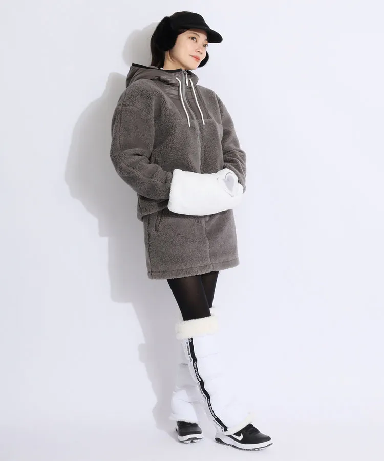 本物⭐︎アニューゴルフ⭐︎フリースフード付きボアレディースオフホワイト 本物⭐︎アニューゴルフ⭐︎フリースフード付きボアレディースオフ