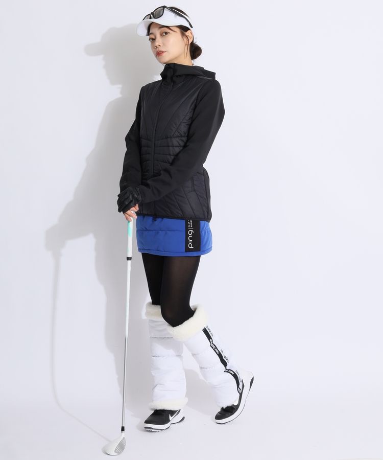 ピン PN 【速乾ストレッチ】サイドロゴバイカラー中綿スカート