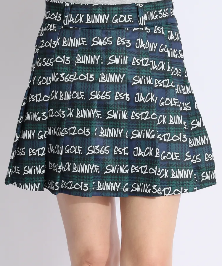 ジャックバニー JB 裏起毛チェックロゴ一体型ペチパンツ付きプリーツ