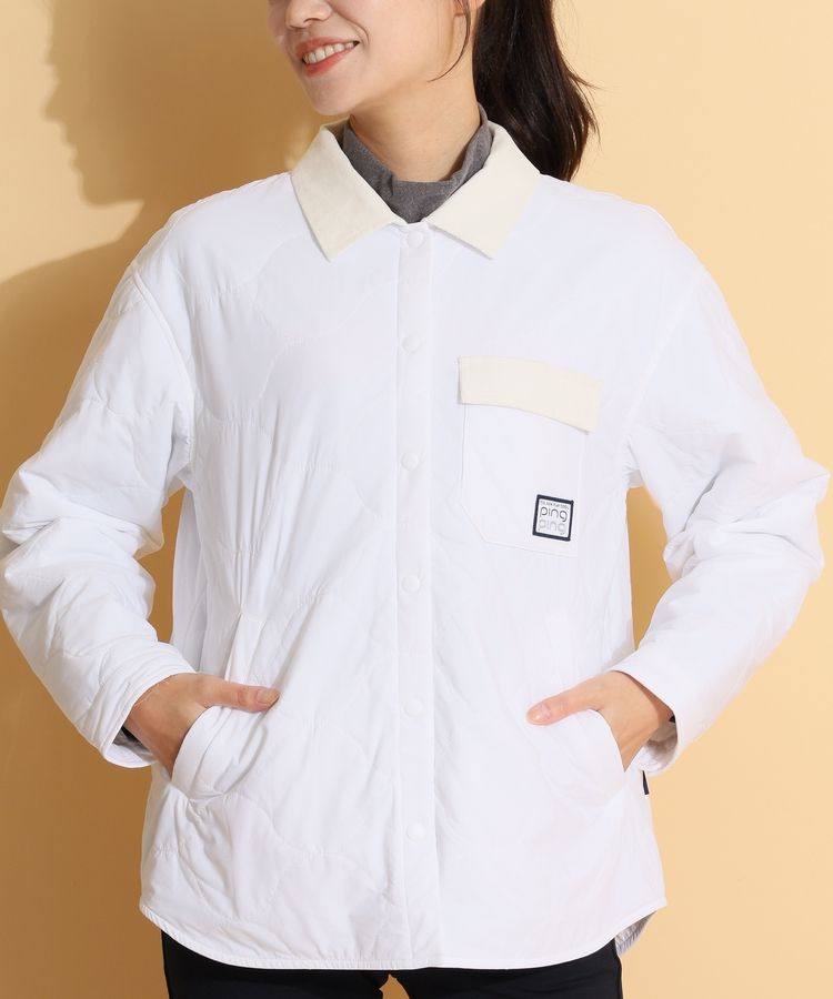 ピン PN 【保温軽量】コーデュロイ切り替え中綿キルトジャケット