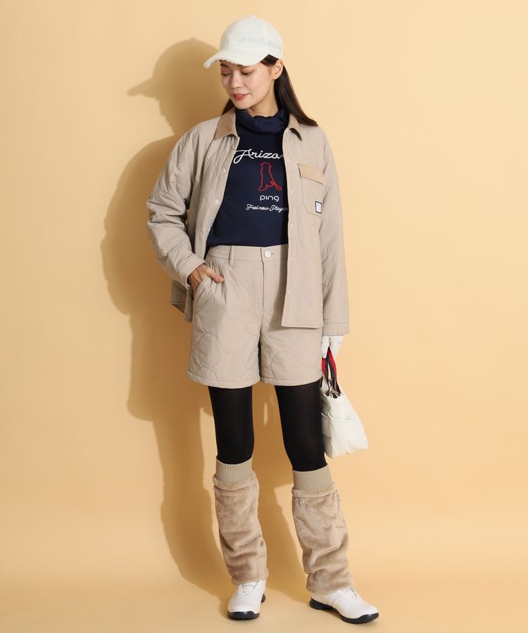 ピン PN 【保温軽量】中綿キルトショートパンツ レディース