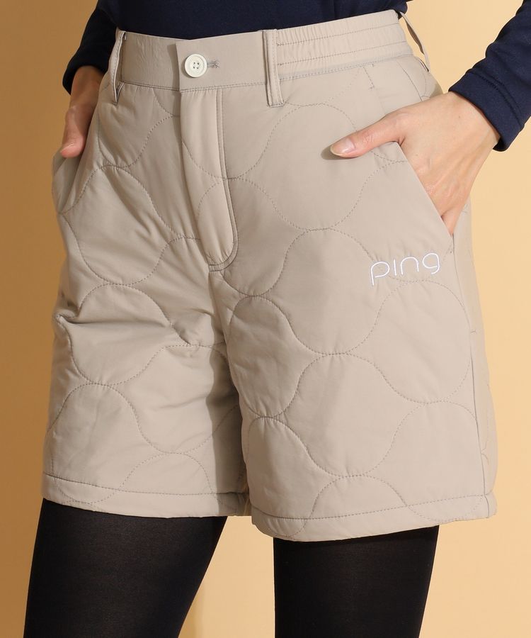服 ピン 中綿キルトショートパンツ ゴルフウェア レディース 秋冬