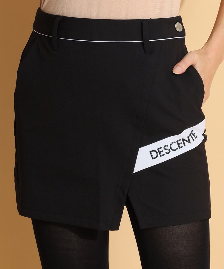 デサントゴルフ スカート 黒×ライトグレー 裏微起毛 ストレッチ 中田