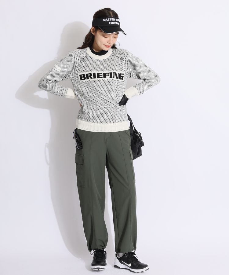 ブリーフィングゴルフ BR ジャガード風フロントロゴクルーネック